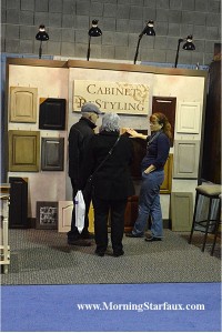 Cabinet refinishing samples in Home Show